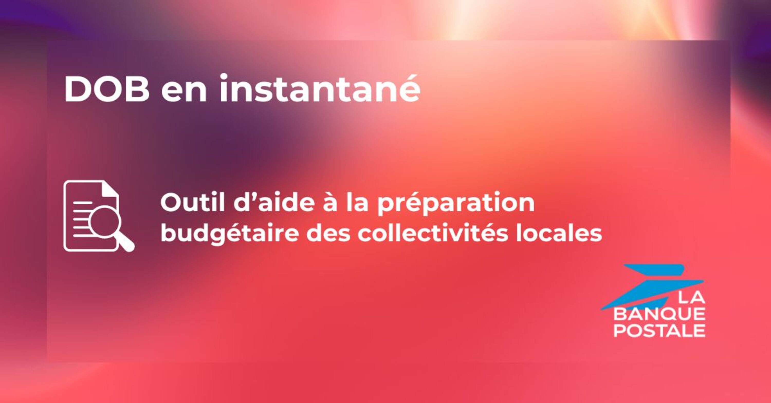 Première page de l'étude DOB en instantané, outil d'aide à la préparation budgétaire des collectivités locales